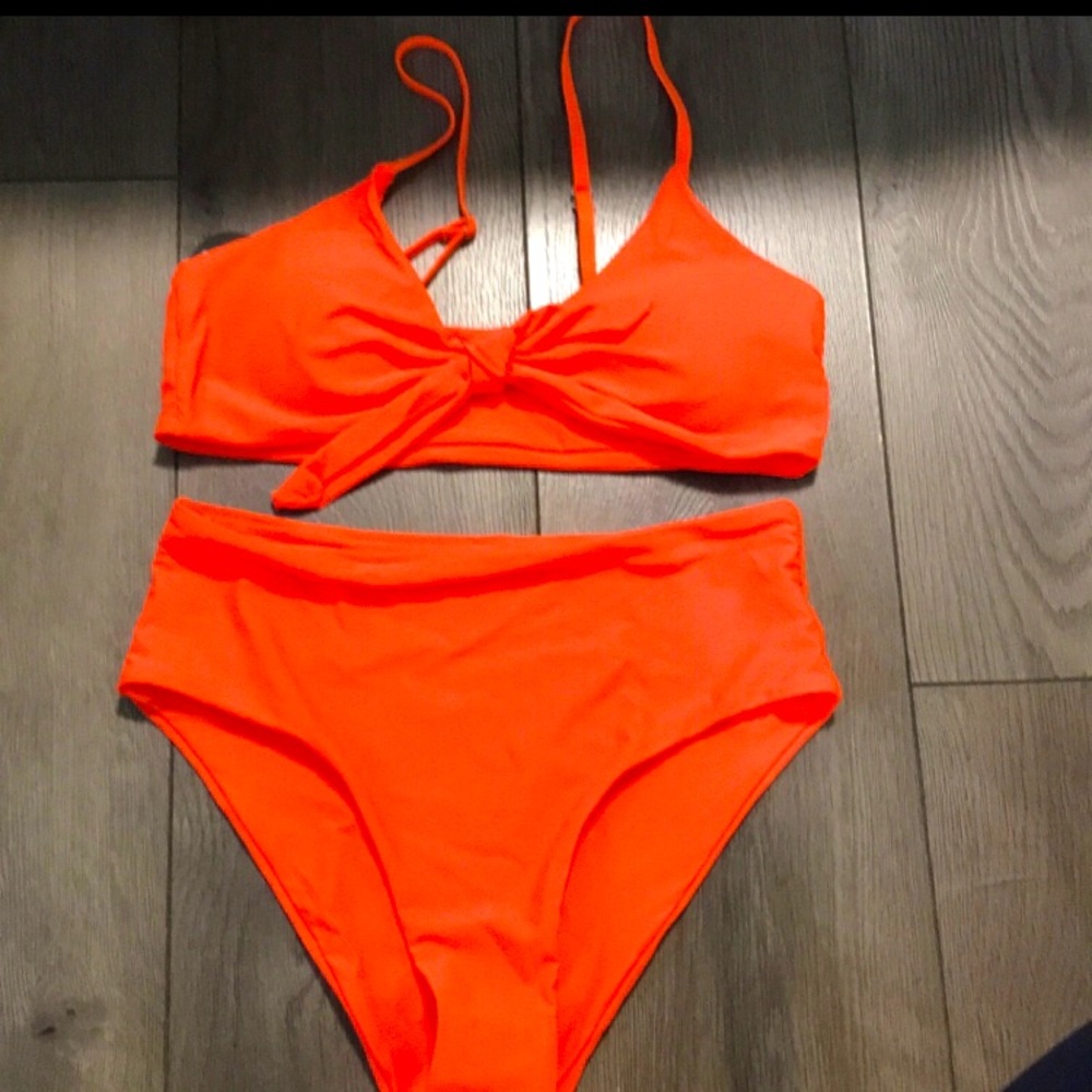 Blooming Jelly women's two-piece swimsuit, high waist, with knot